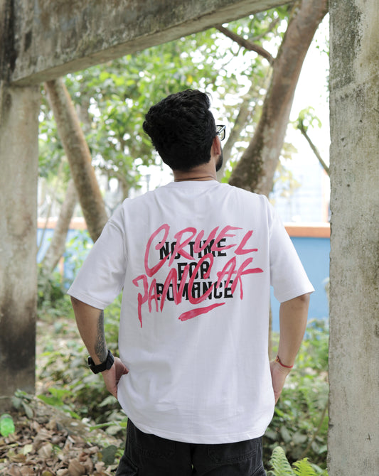 No Time For Romance- White Crew Neck T-shirt
