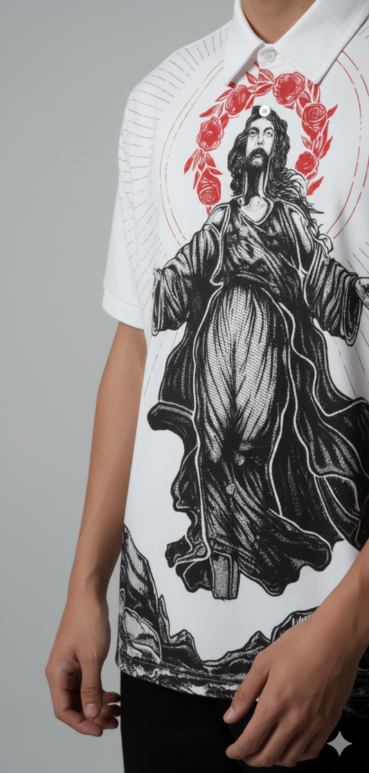 UNRULY AESTHETIC-Oversized Half sleeves White Shirt