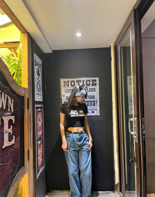 Ramen-Black Long Baby Tee