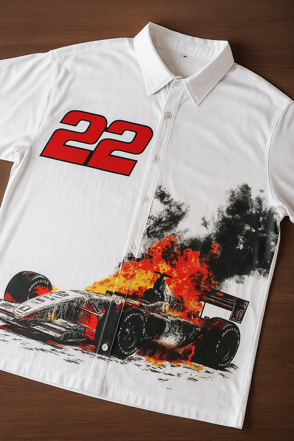 F1 22-Oversized Half White Shirt