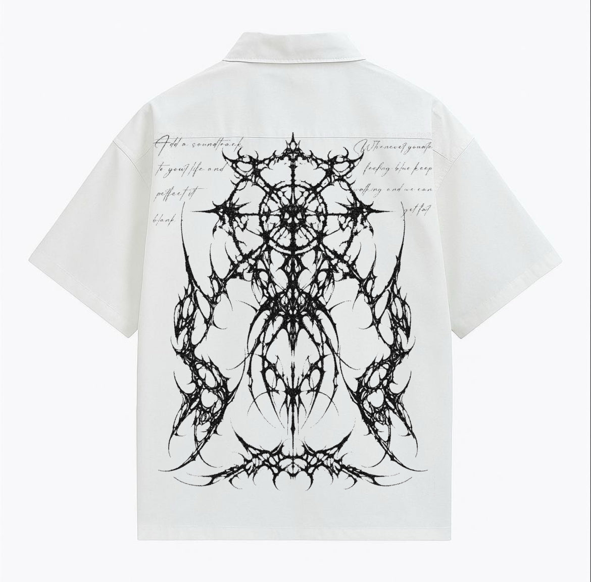 NETHERBLOOM-White Oversized Half sleeves Shirt
