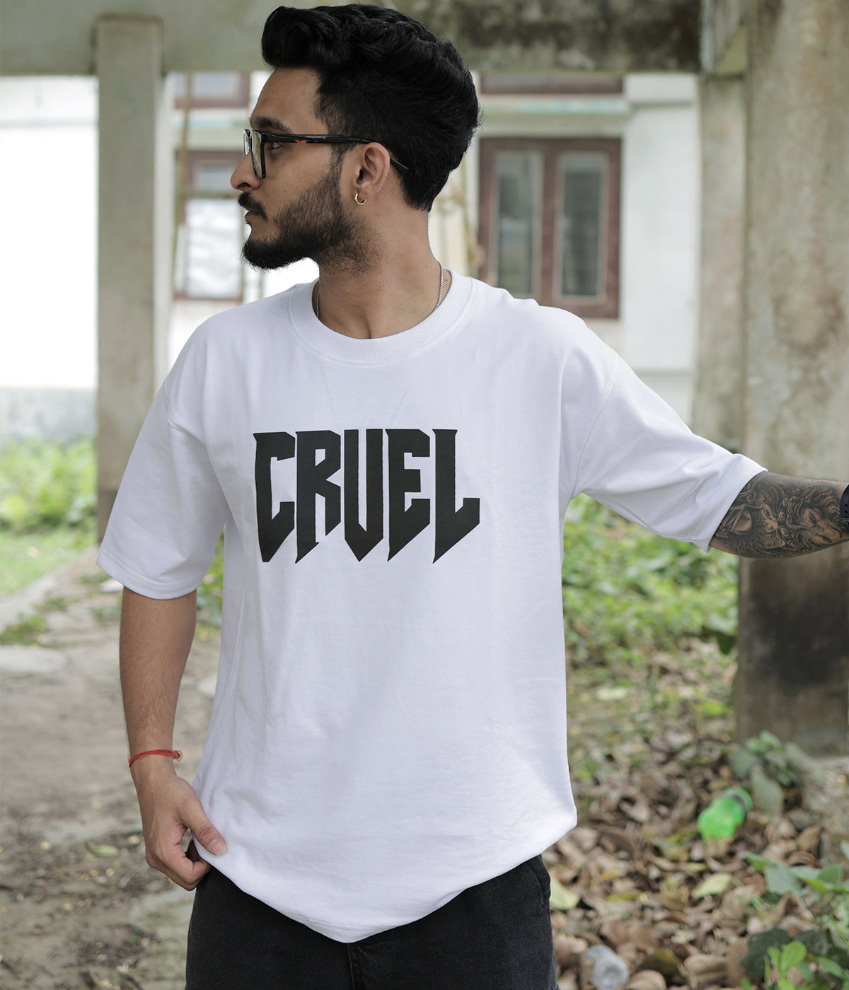 No Time For Romance- White Crew Neck T-shirt