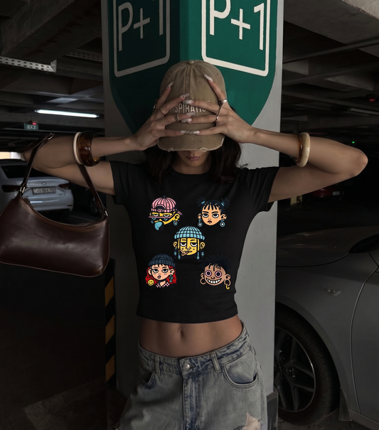 My Moods- Black Long Baby tee