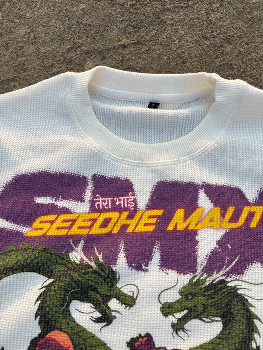 “Seedhe Maut”- oversized waffle knitted T- Shirt