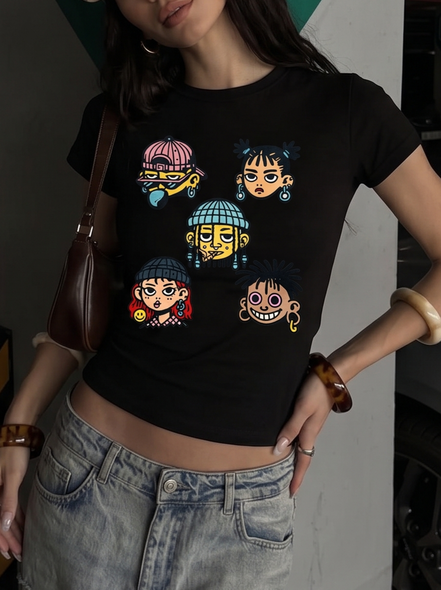 My Moods- Black Long Baby tee