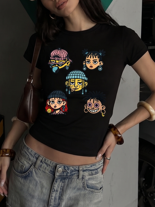 My Moods- Black Long Baby tee