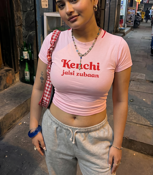 Kenchi Jaisi Zubaan- Baby Pink Long Baby tee