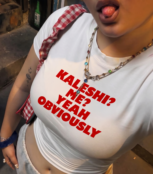 Love To Be Kaleshi- White Long Baby Tee