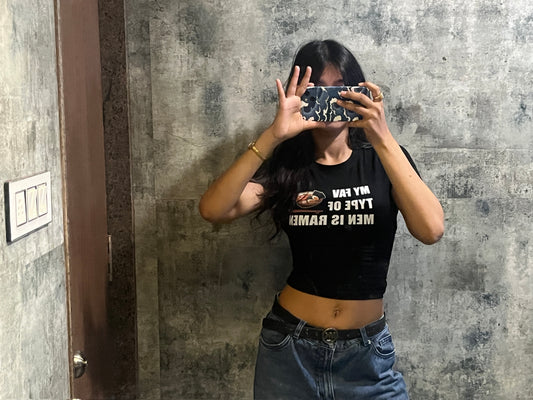 Ramen-Black Long Baby Tee