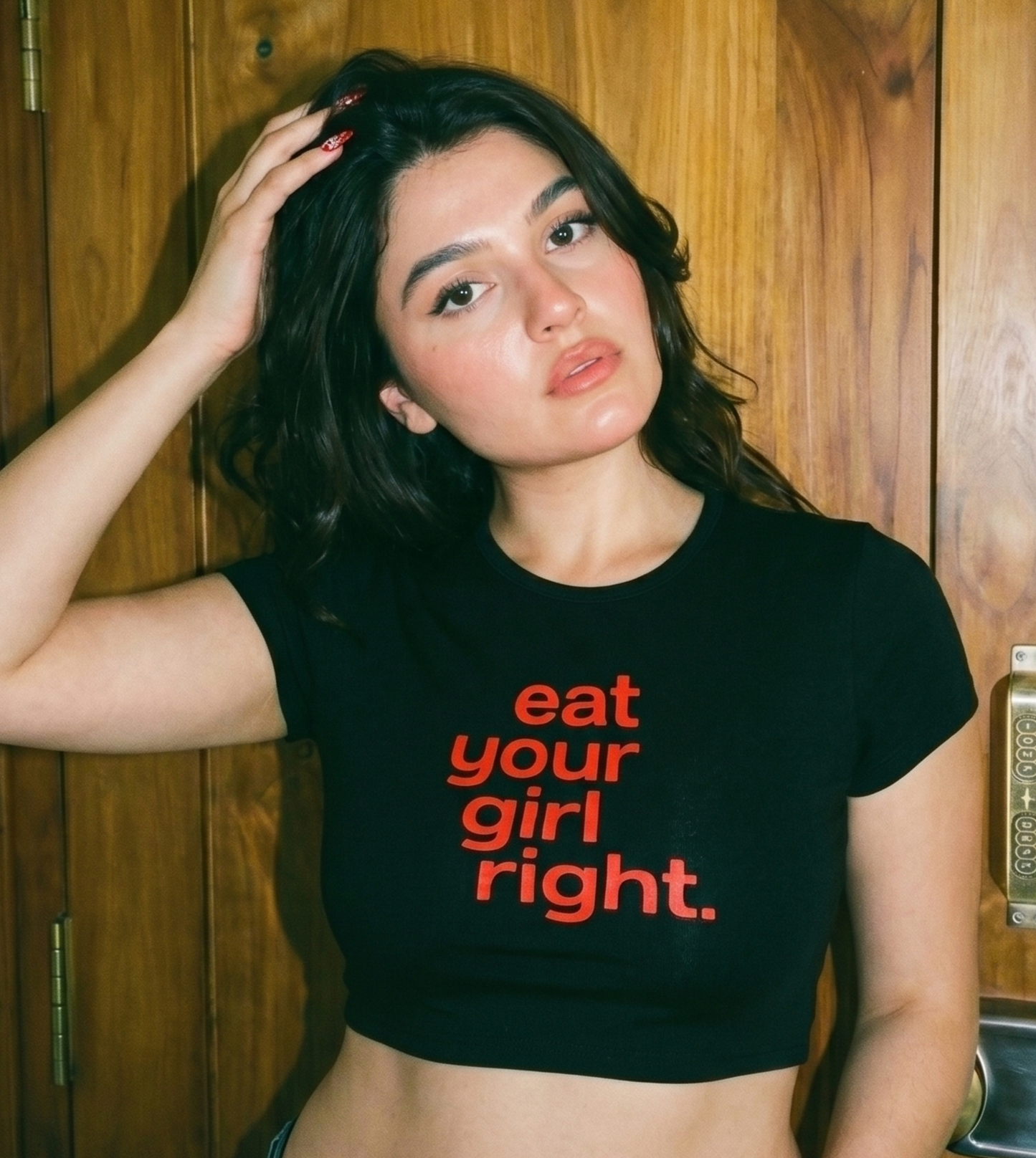 EAT YOUR GIRL RIGHT- Black Short Baby Tee