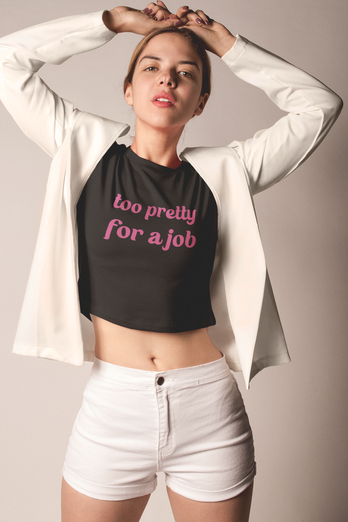 TOO PRETTY FOR A JOB-BLACK CROP TOP