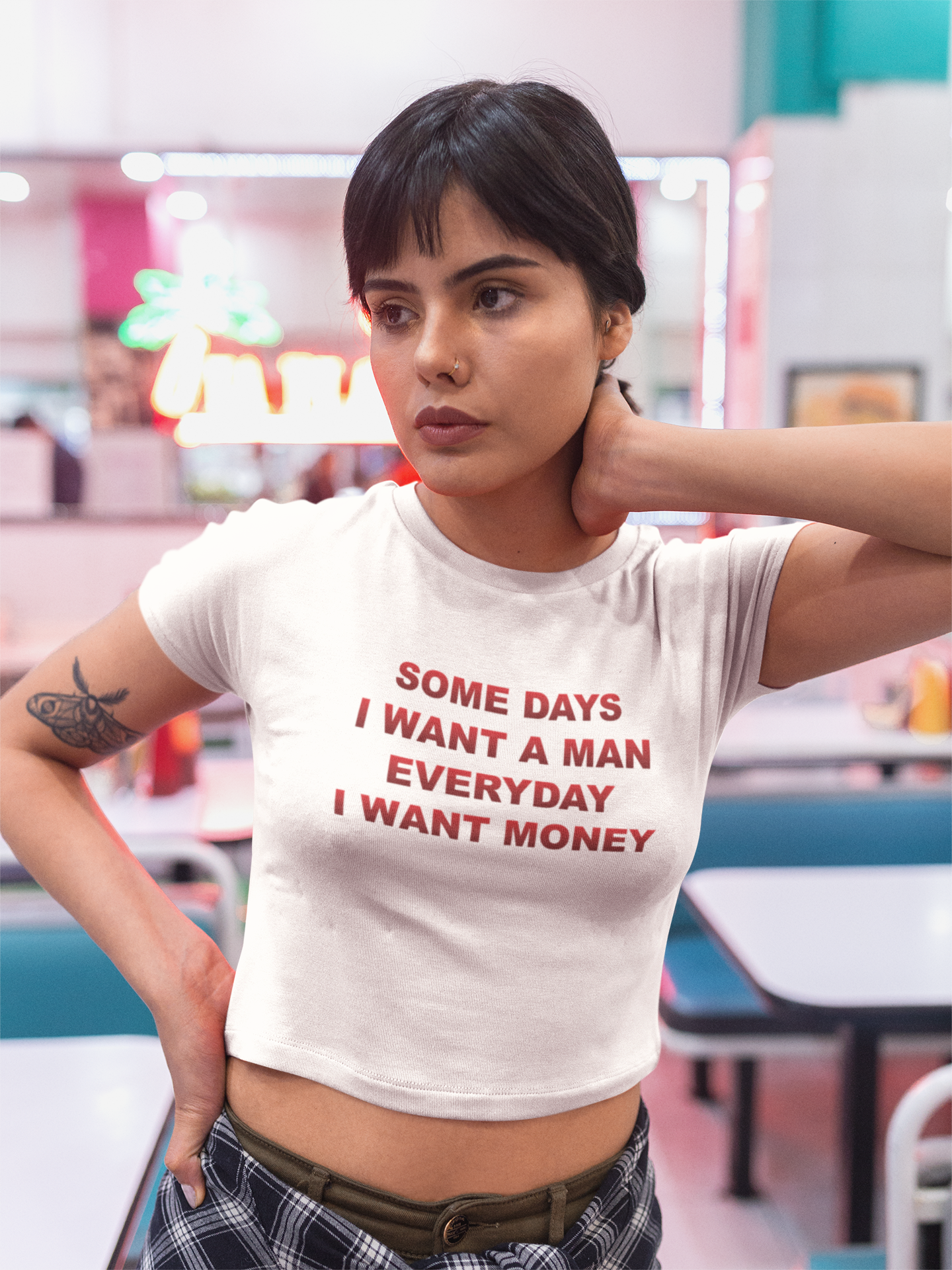 I WANT MONEY-White Baby Tee