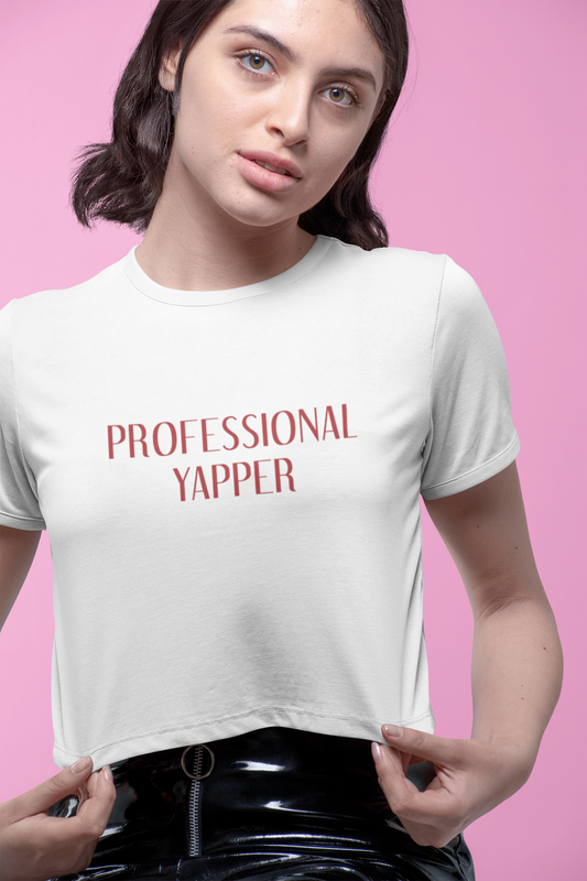 PROFESSIONAL YAPPER- White Crop Top