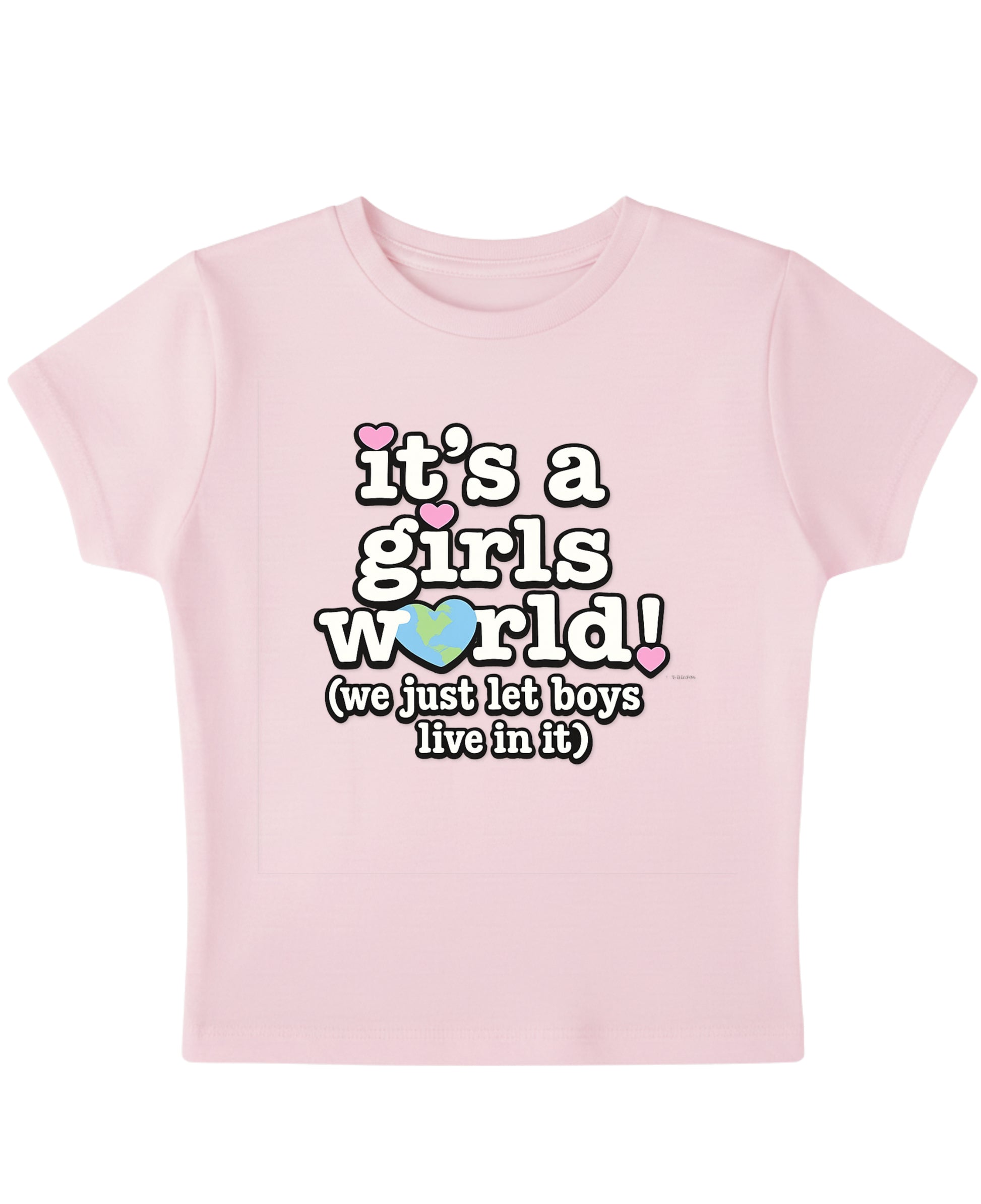Baby Pink Baby Tee Front Design