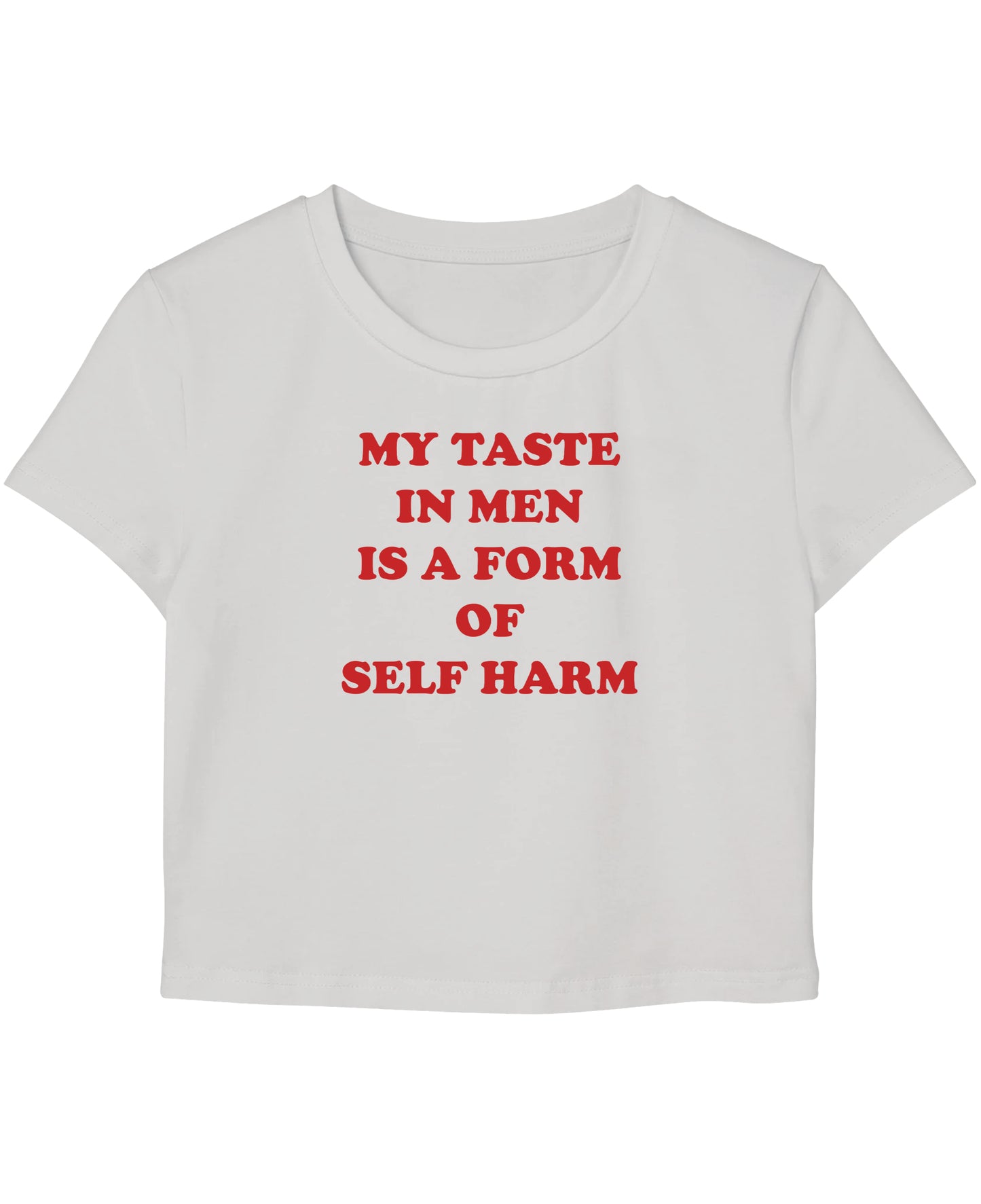 White Baby Tee Front Design