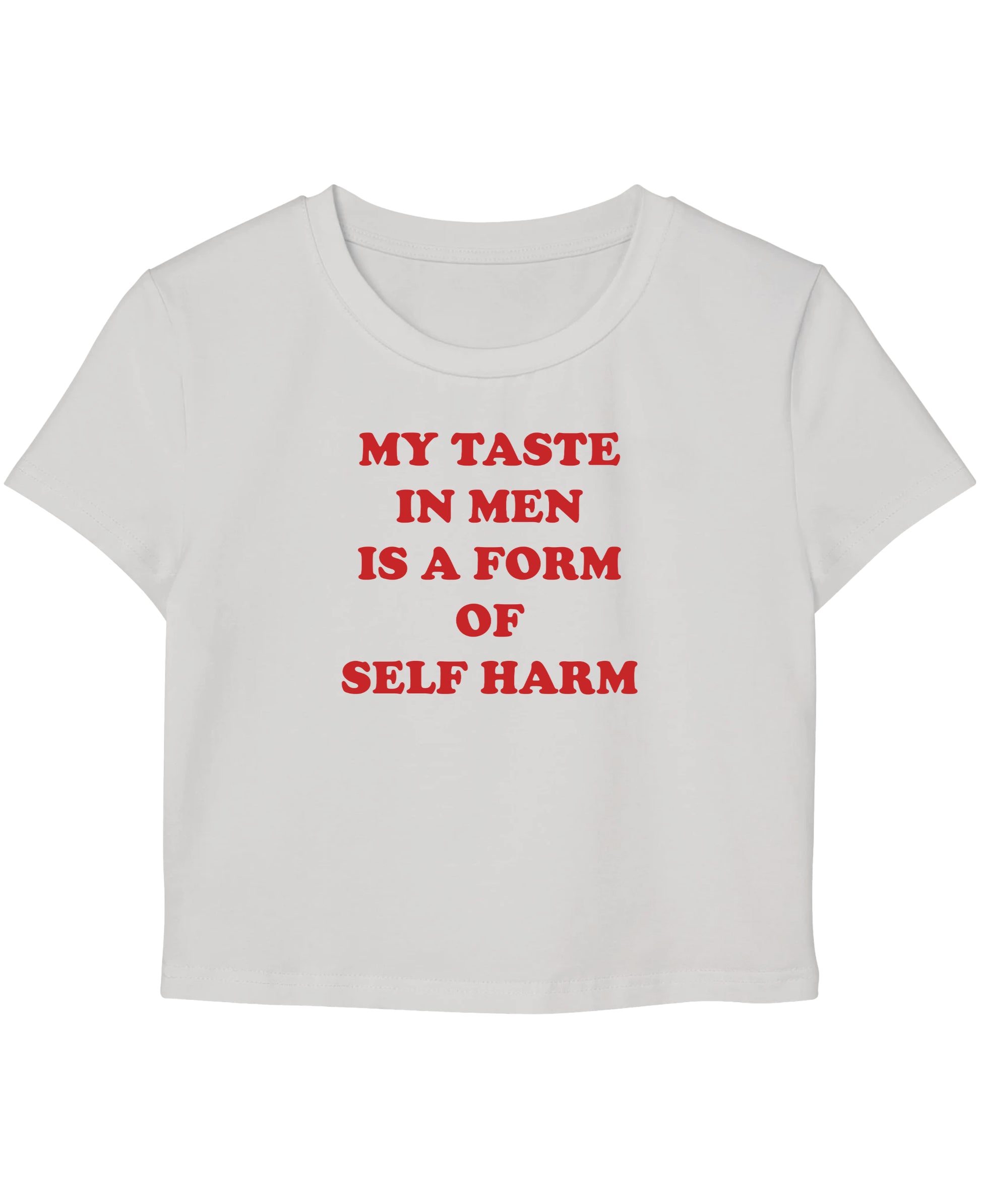 White Baby Tee Front Design
