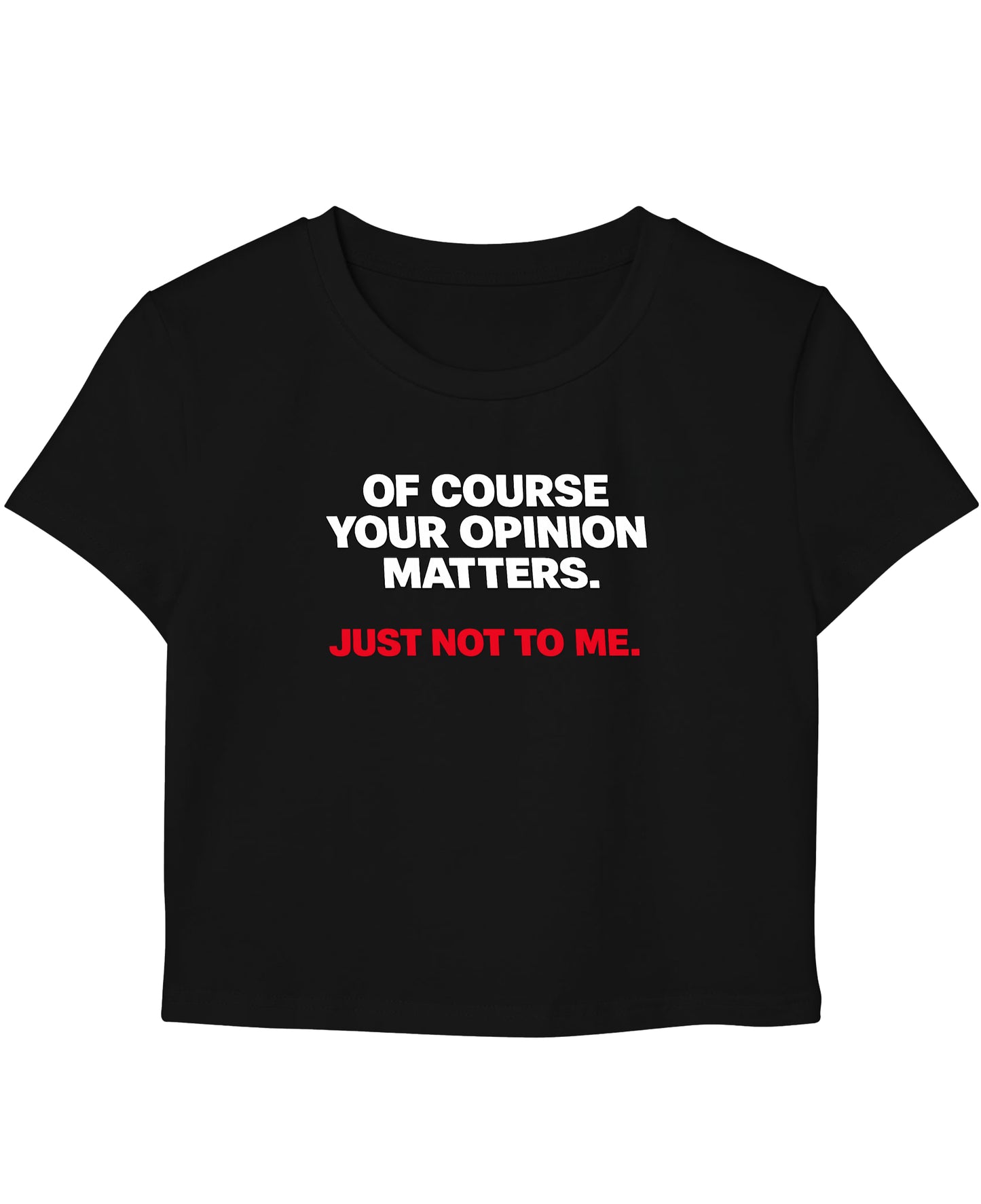Black Baby Tee Front Design
