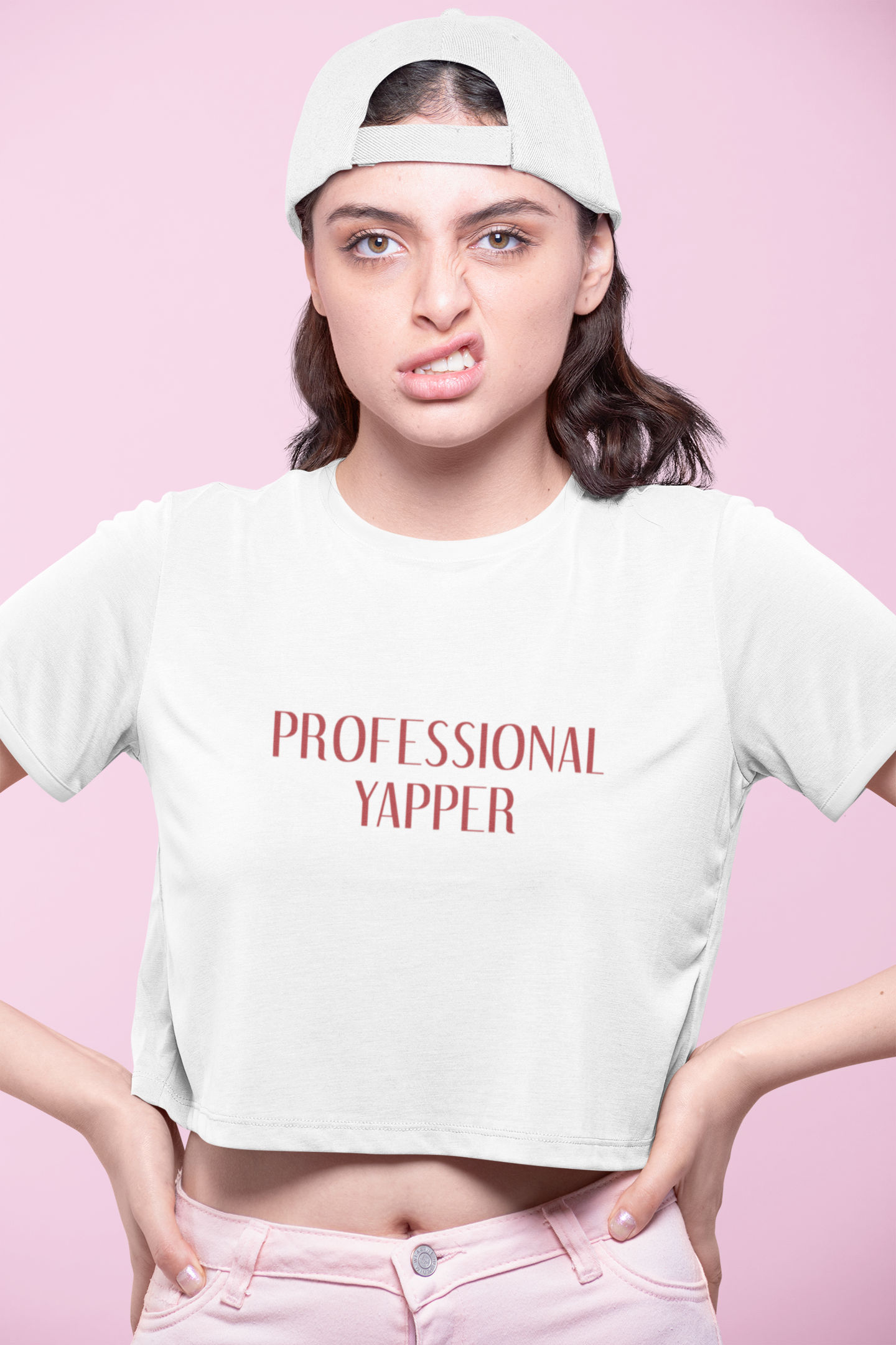PROFESSIONAL YAPPER- White Crop Top